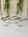 Etched silver rim cocktail coupe glasses set mid century barware