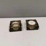 Deux magnifiques bougeoirs « pavés » de Monica Ritterband 2004