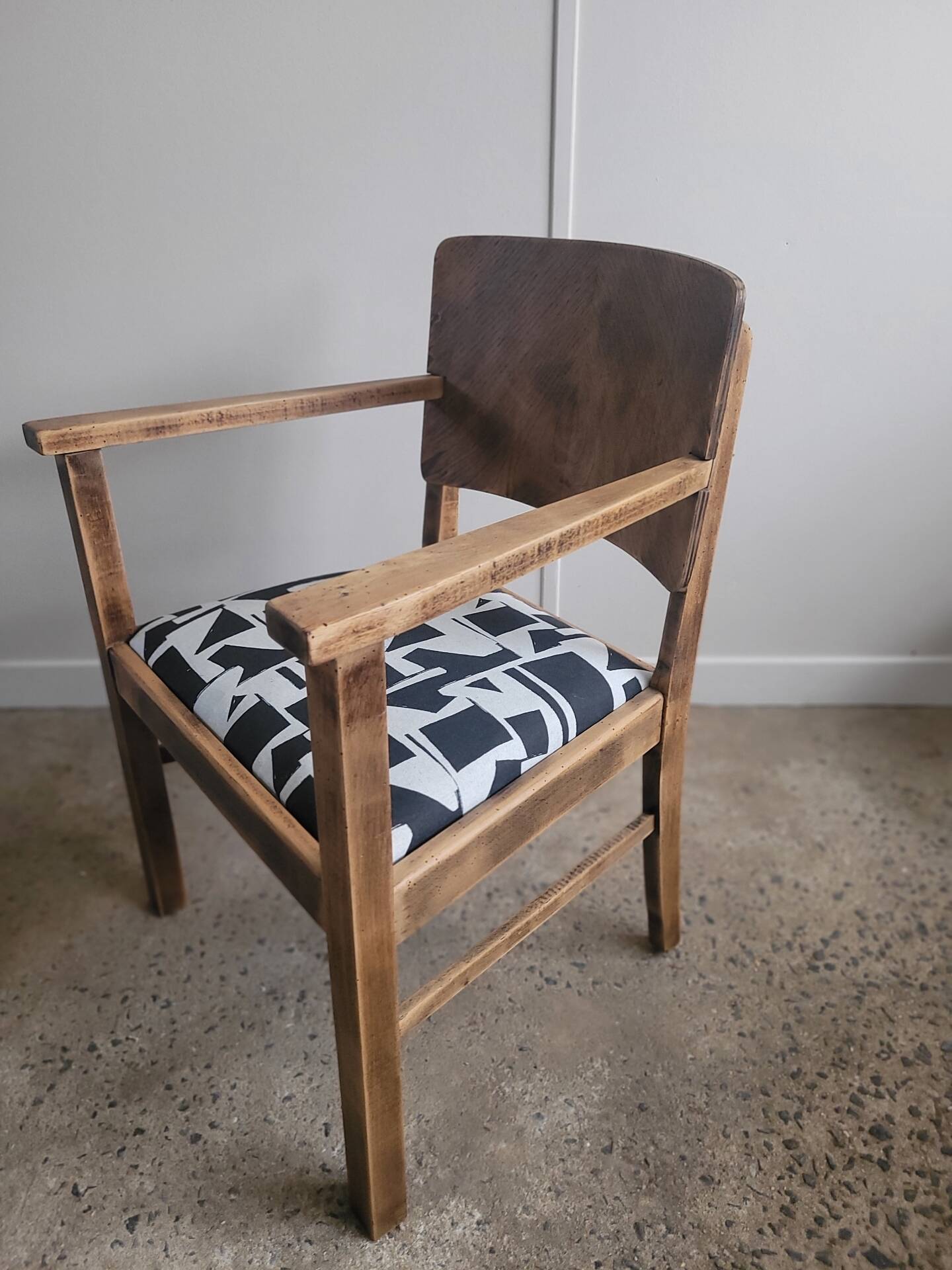 Restored brutalist style armchair