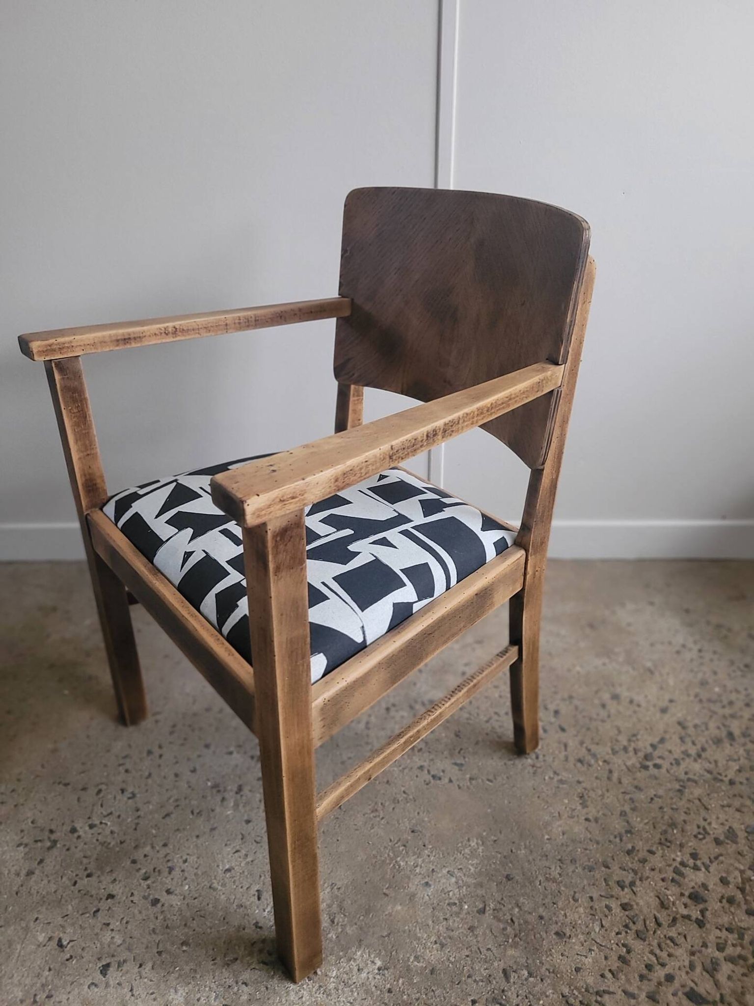 Restored brutalist style armchair