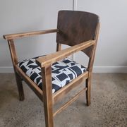 Restored brutalist style armchair