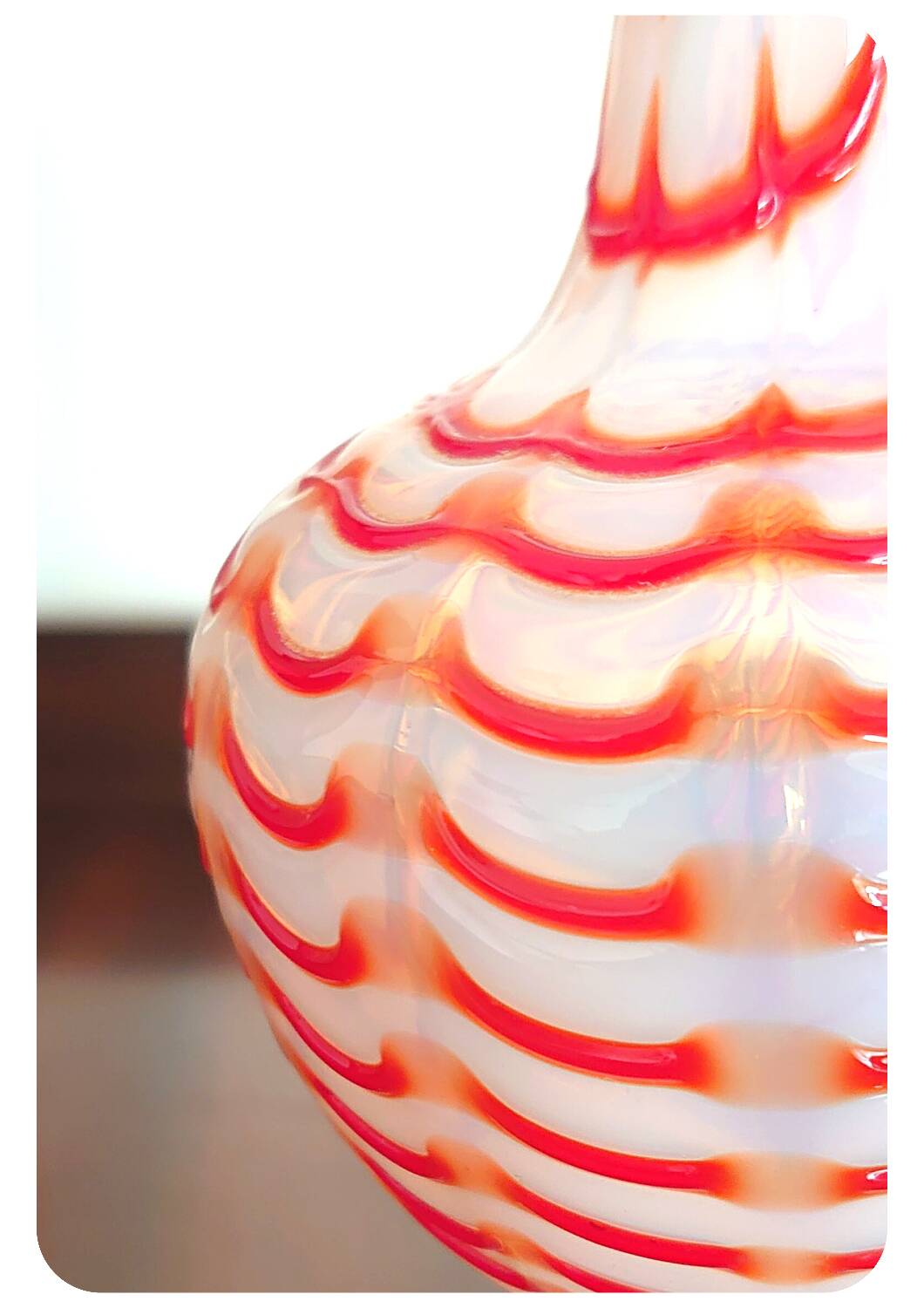 Vase Opaline Vintage de Style Murano