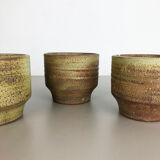 Set of 3 ceramic studio pottery vases by Piet Knepper for Mobach Netherlands 1970