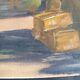 Original oil painting, Provençal market in Nice, France, Grether, 1948