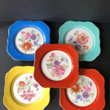 5 antique cookie plates or dessert