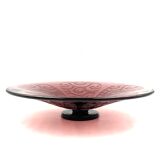 Art deco violet glass centerpiece, Le Verre Francais, Charles Schneider, France, 1930s