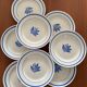 Set of 8 vintage flat plates in earthenware with blue flowers – Tableware