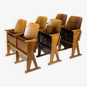 Vintage Cinema Chairs from Ton, 1960s, Set of 6