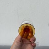 Amber stemmed glasses