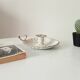 Antique hand candle holder "cellar rat" in enamelled metal