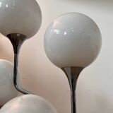 Old metal table lamp Italian design Gioffredo REGGIANI 70s vintage 4 lights