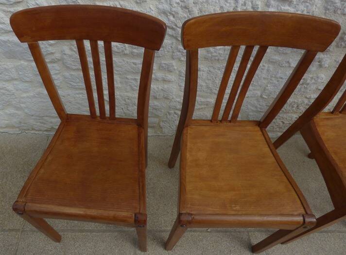 4 chaises bistrot en bois de marque stella