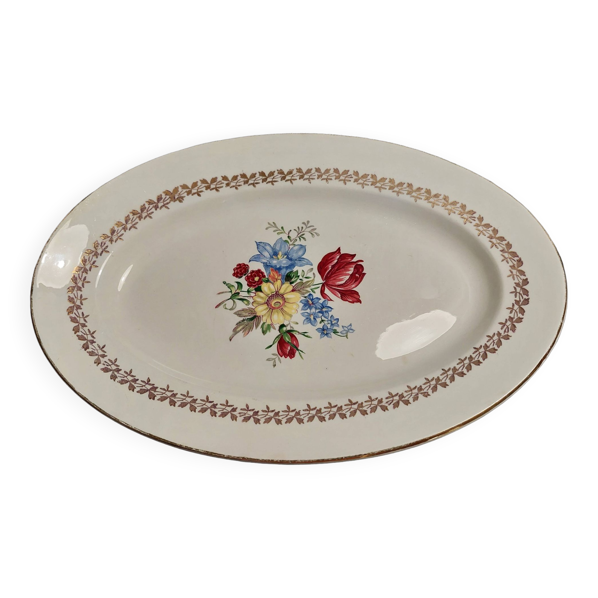 Sarreguemines oval dish early 20th century