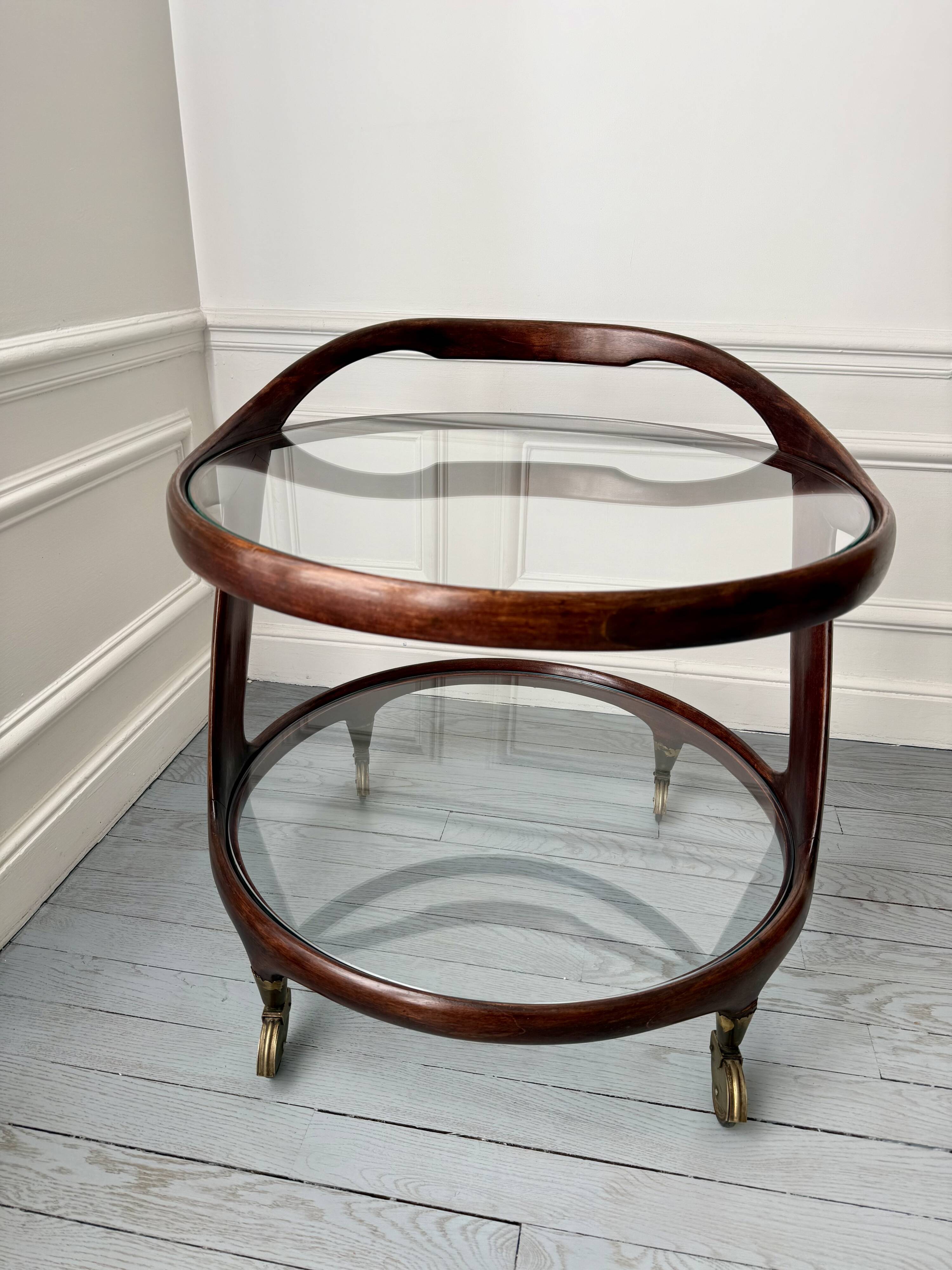 Cesare Lacca rolling coffee table service trolley