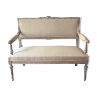 Nineteenth century bench in painted wood
