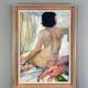 Seated Nude Painting, Oil On Canvas Signed, 1938, 20th Century