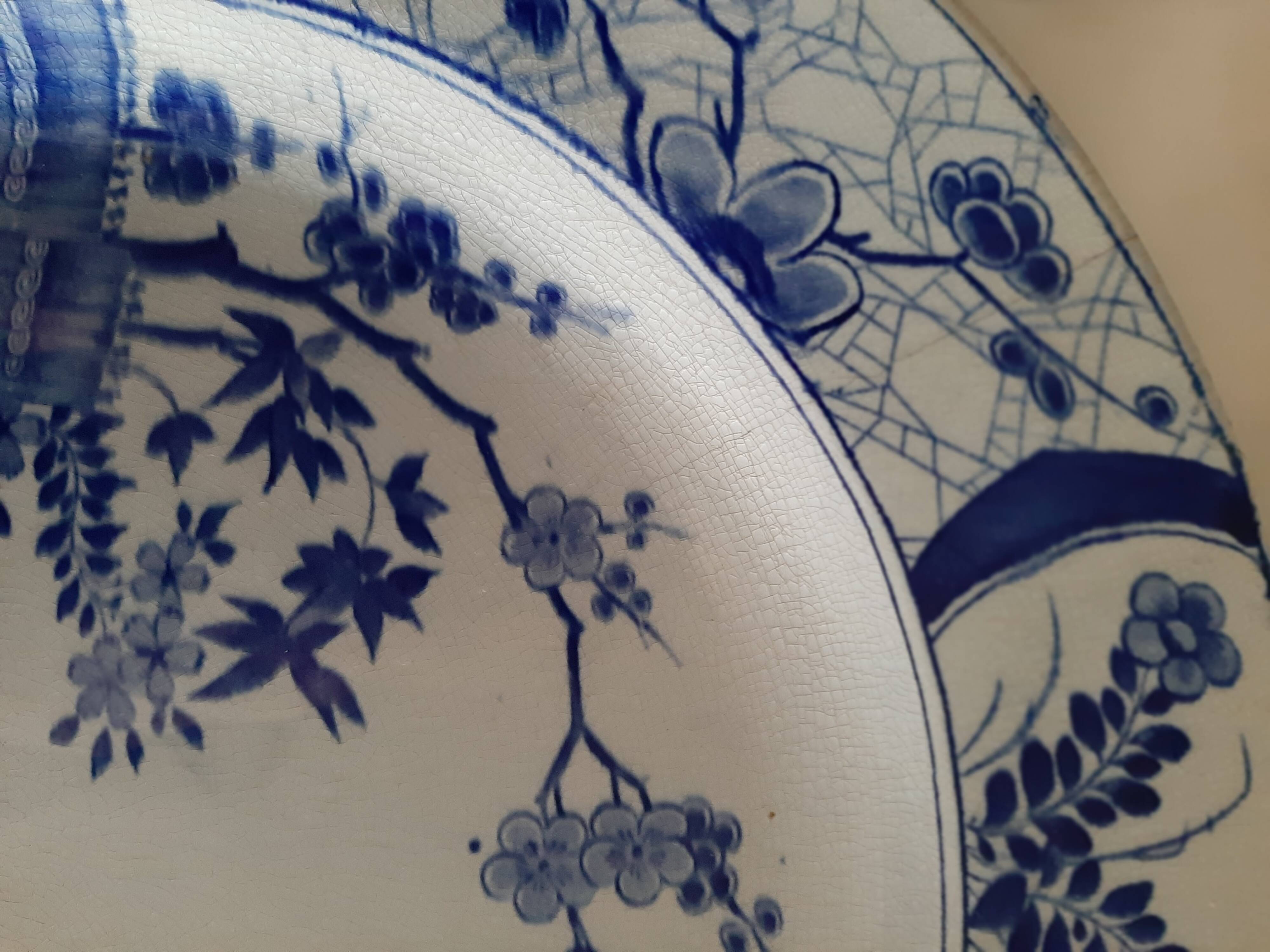 2 plats 37 cm Japon faïence de Creil et Montereau