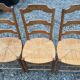 6 vintage mulched oak chairs