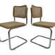 Set of 4 Cesca chairs model b32 in chrome made in italy by Marcel Breuer