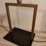 Lamp " phanera " brass marble lampshade lacquered black golden made in France