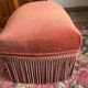 Vintage pink velvet fringe ottoman pouf