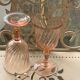 10 vintage rosaline pink glass wine glasses