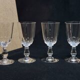 4 anciens verres a vin en cristal taillé baccarat ? saint louis ?