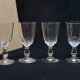 4 antique baccarat cut crystal wine glasses? saint louis?
