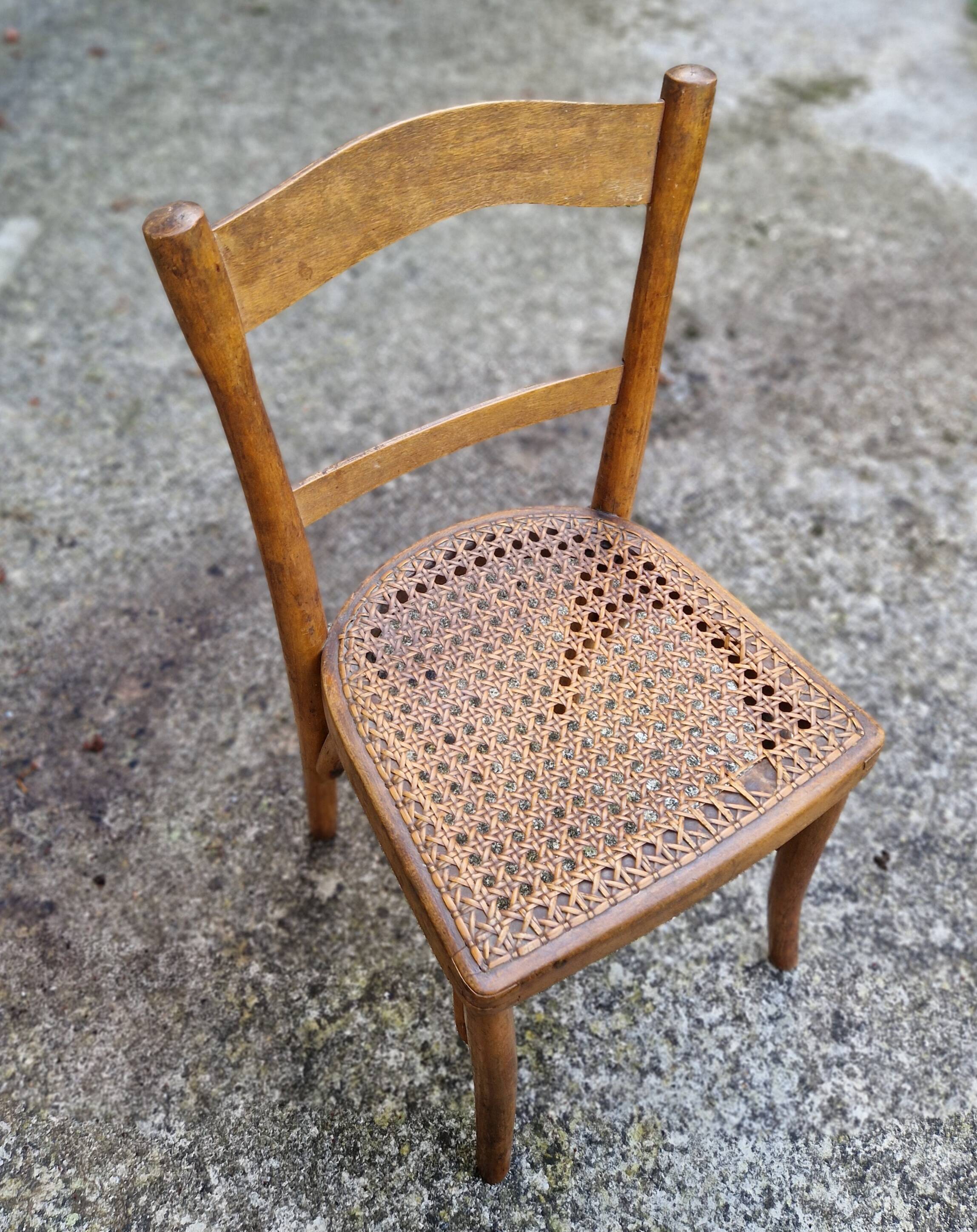 Small antique Baumann children's cane chair