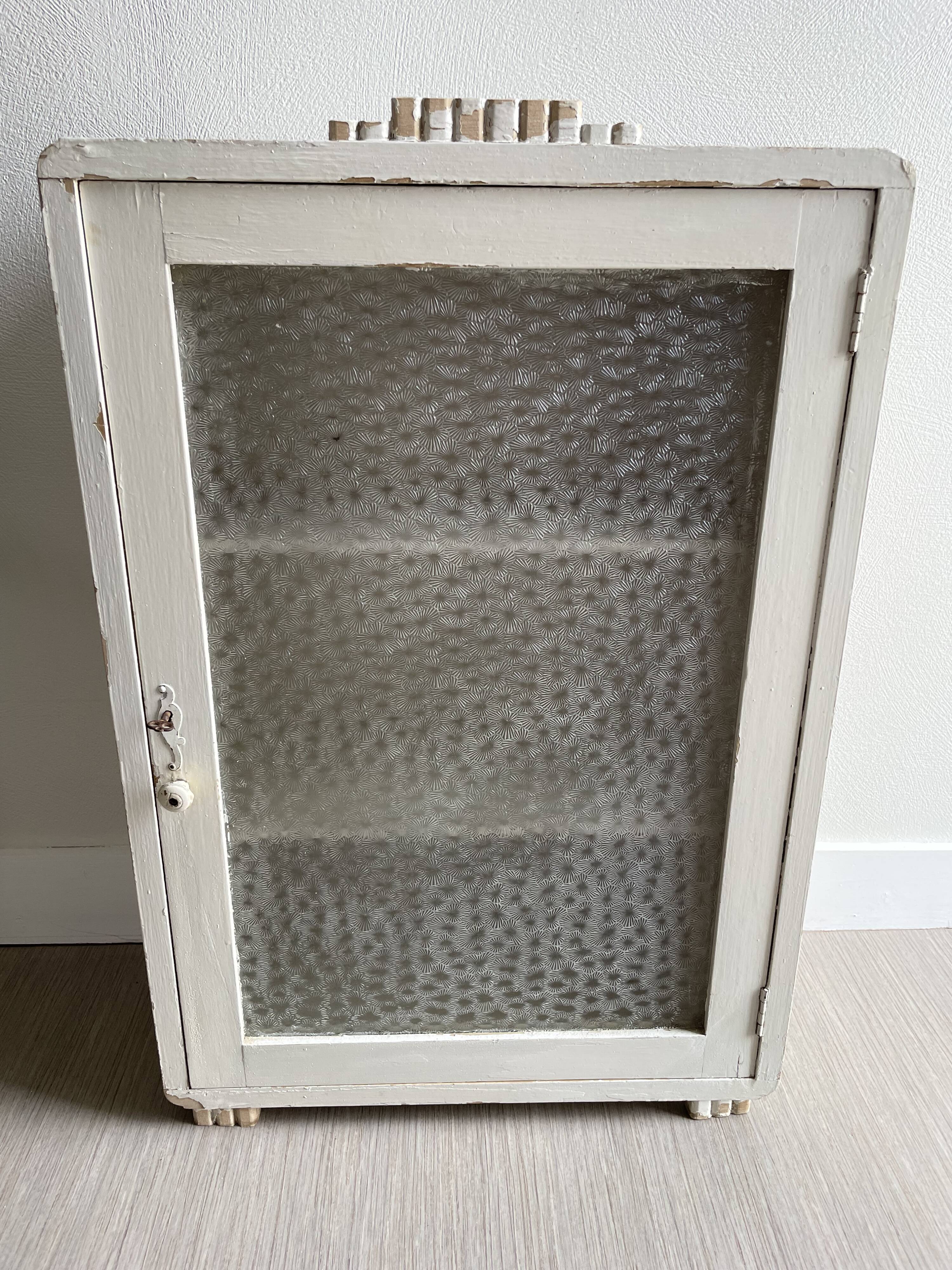 Bathroom cabinet pharmacy patinated wood