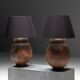 Handcrafted ceramic table lamps, France, 20th century