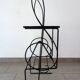 1960s metal and ceramic magazine and record rack