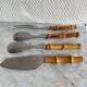 Set of four bamboo serving cutlery