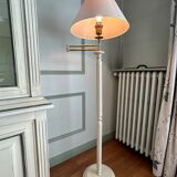 Roche Bobois bleached wooden floor lamp and ivory fabric lampshade