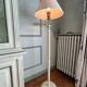 Roche Bobois bleached wooden floor lamp and ivory fabric lampshade