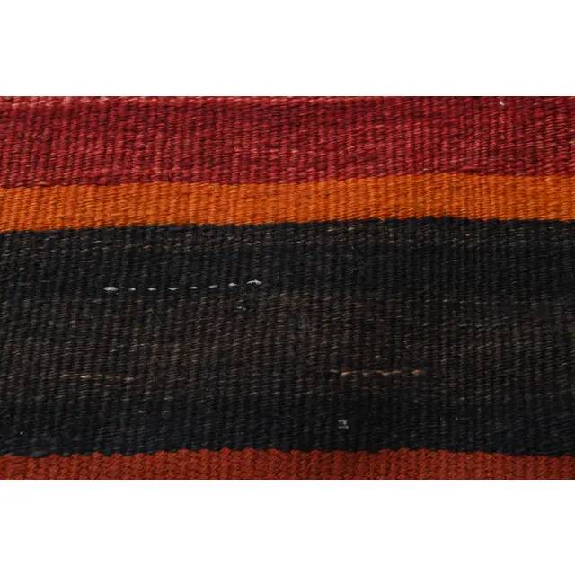 1970s vintage Turkish hand-knotted wool cotton red runner rug 118x330