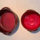 Red ceramic pieces by Gérard Hoffman (1917/1965).
