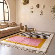 Tapis berbère fait main traditionnelle artisanale 2/3 m