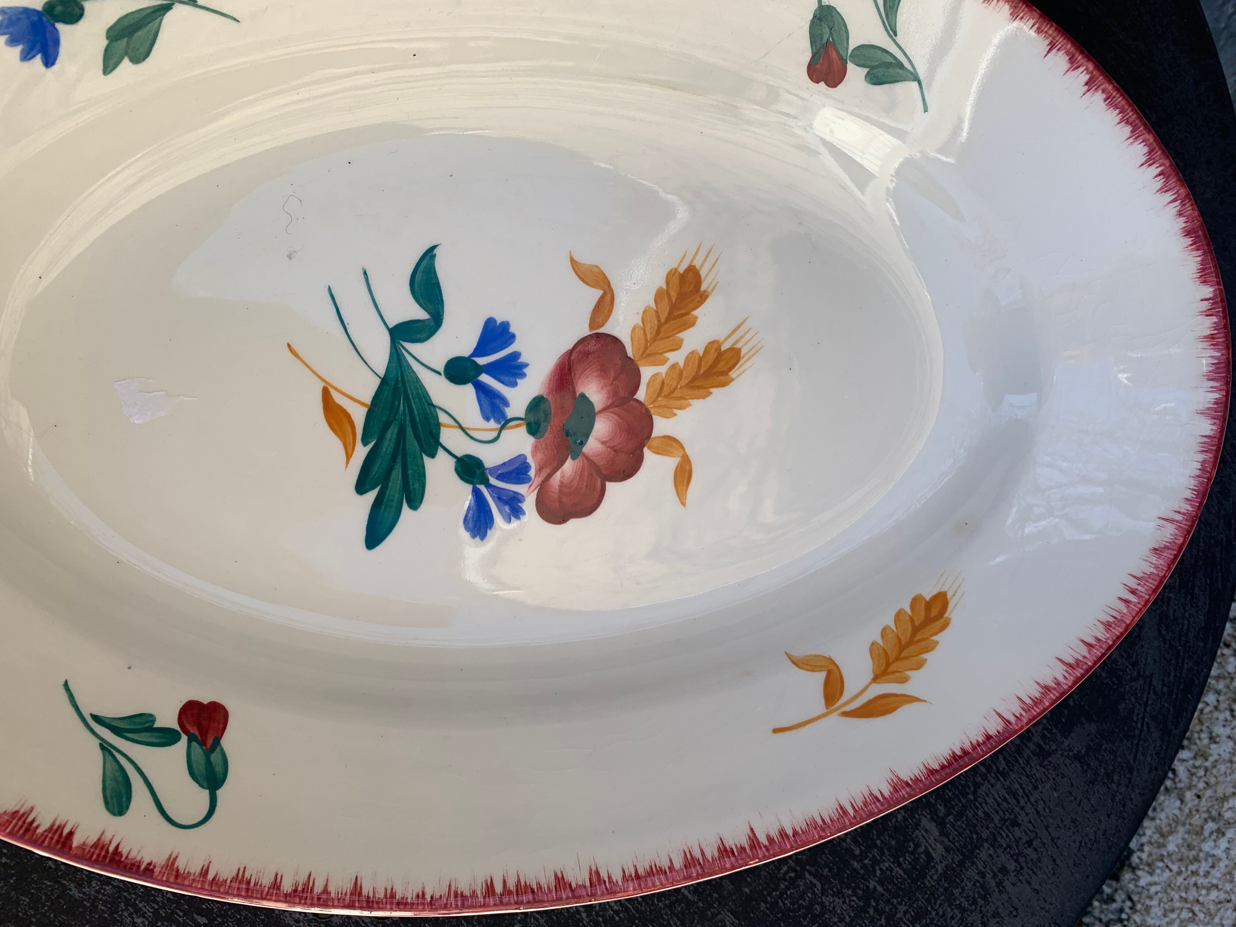 Set of two dishes, one with cakes and a hand-painted serving dish mill of wolves hamage Ceres