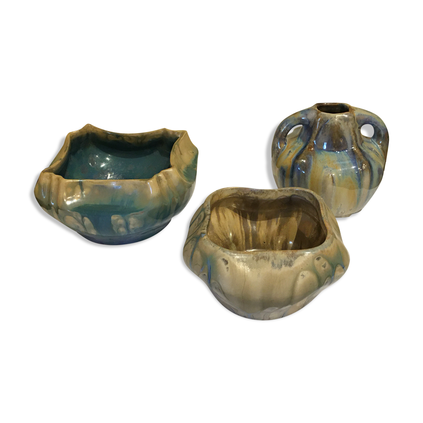 Lot of 3 ceramic pieces G. Metenier