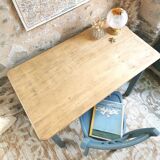 Blue patinated desk and chair