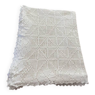 Handmade crochet cotton bedspread