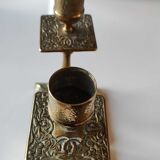 Paire de bougeoirs flambeaux antiques, style rocaille/baroque, XIXème