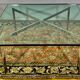 Square coffee table glass and chrome italy