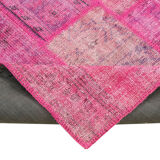 Handwoven oriental vintage 206 cm x 304 cm pink patchwork rug