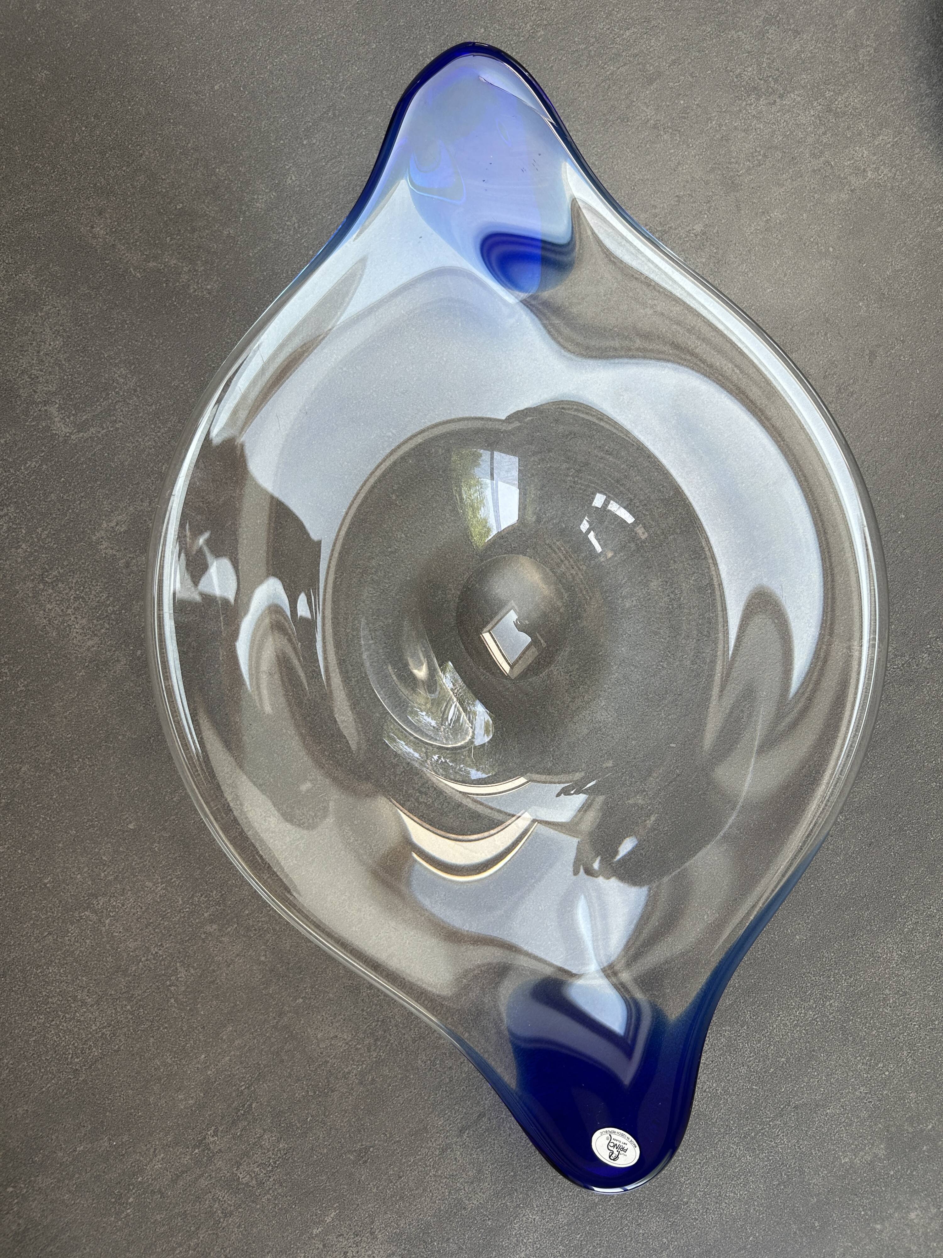 Blue Bohemian crystal plate – Vintage Czech design