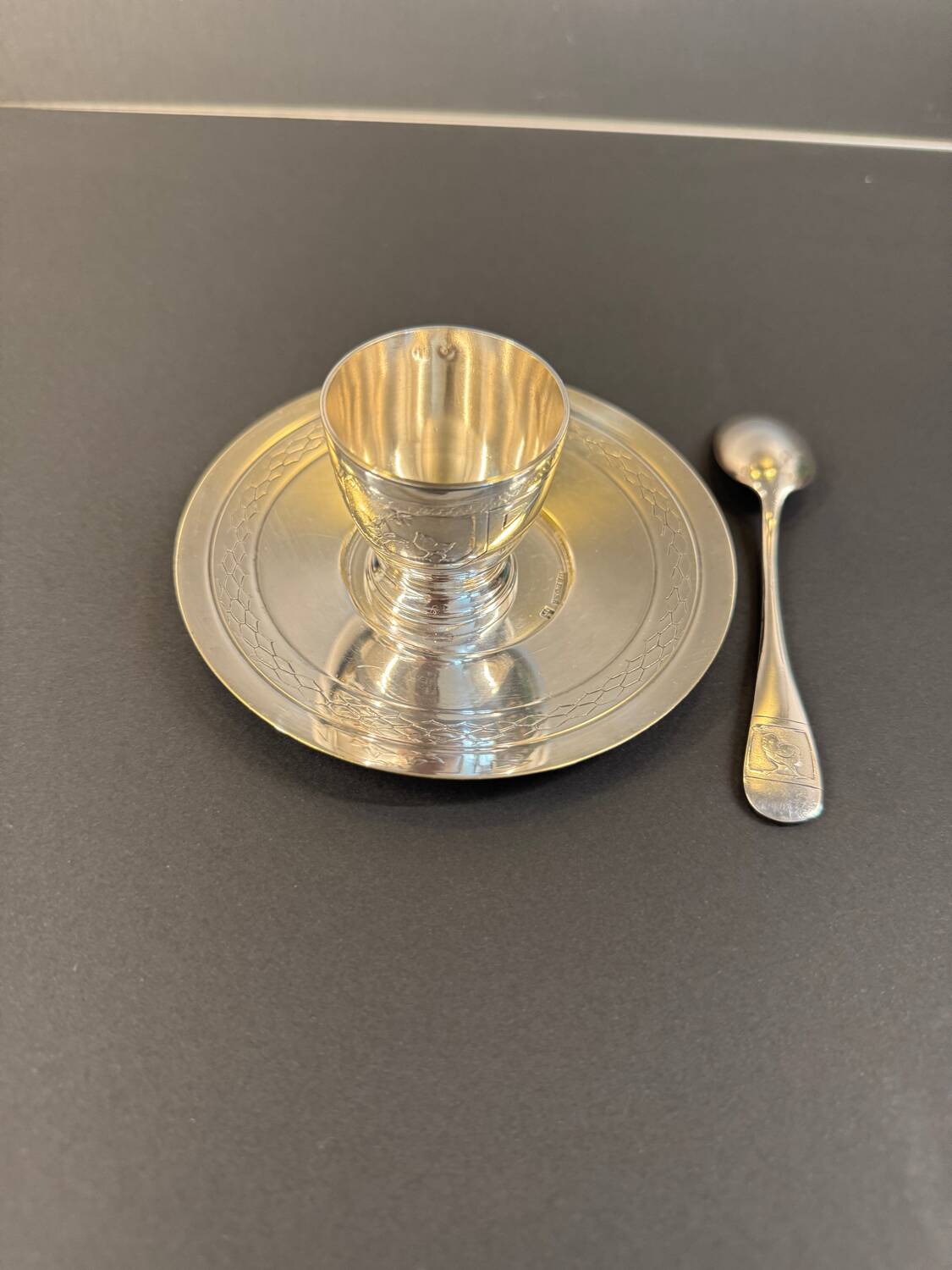 Silver-plated egg cup
