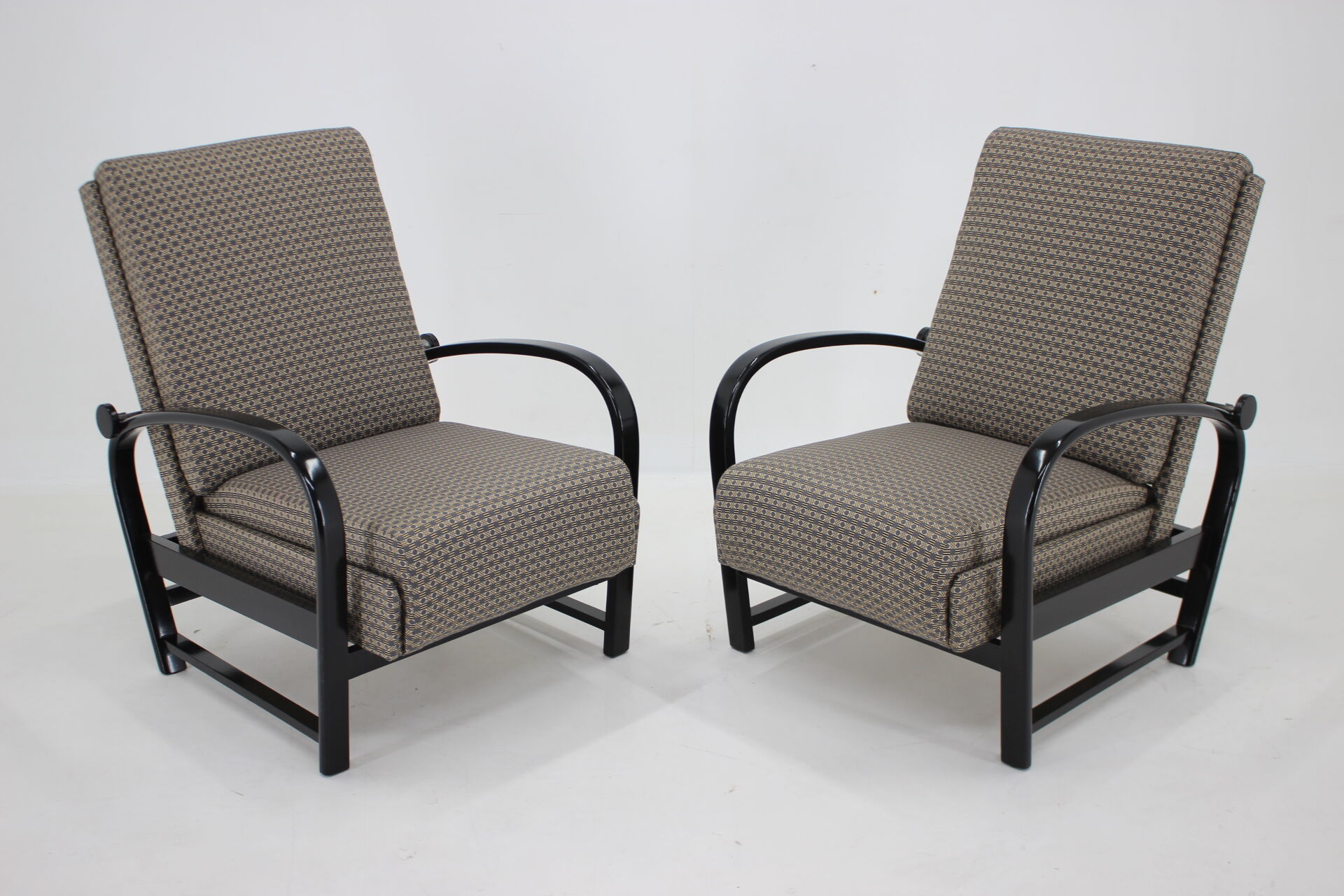 1940s Pair of Kropacek Kozelka Adjustable Armchairs,Czechoslovakia