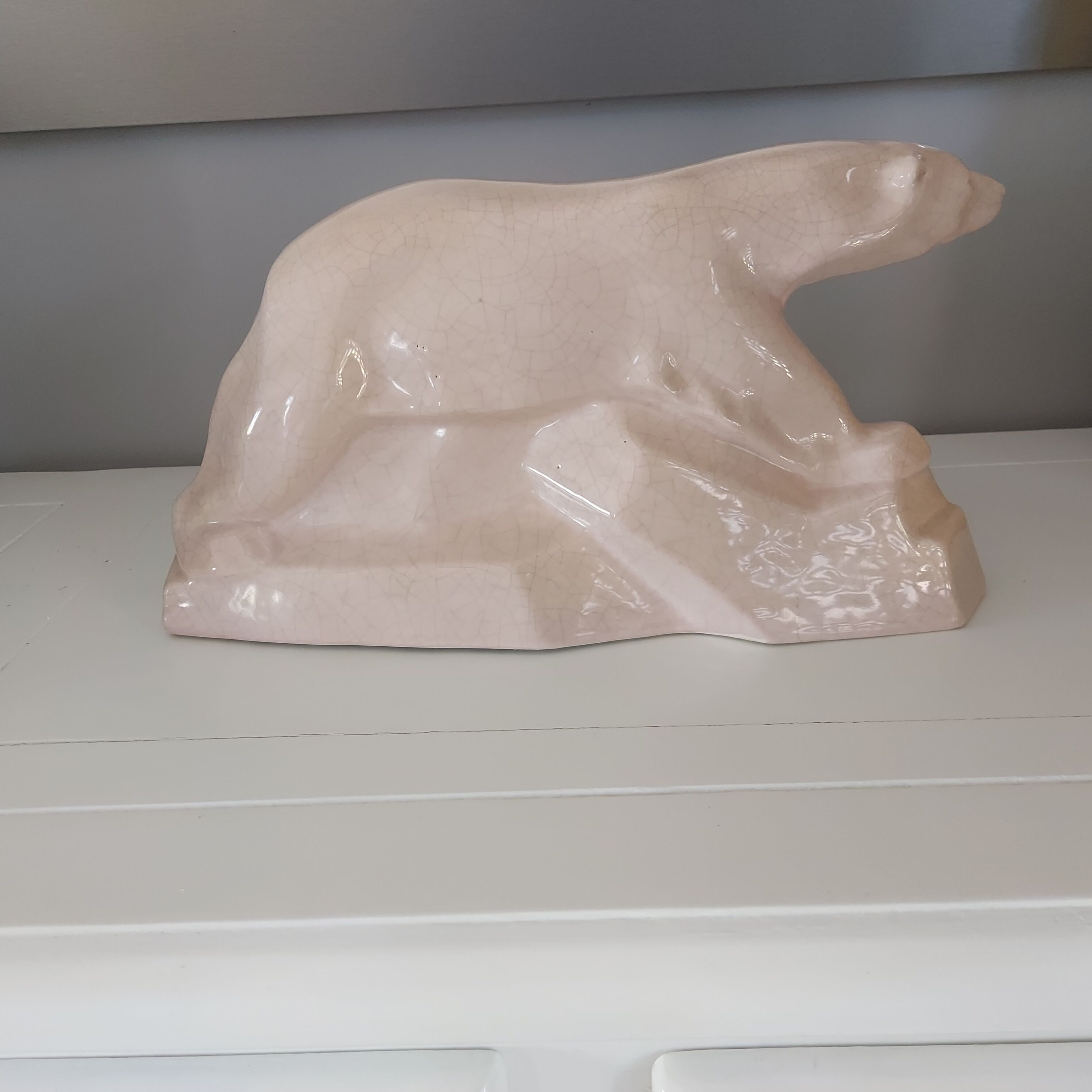 Art deco sculture polar bear ceramics 1930s