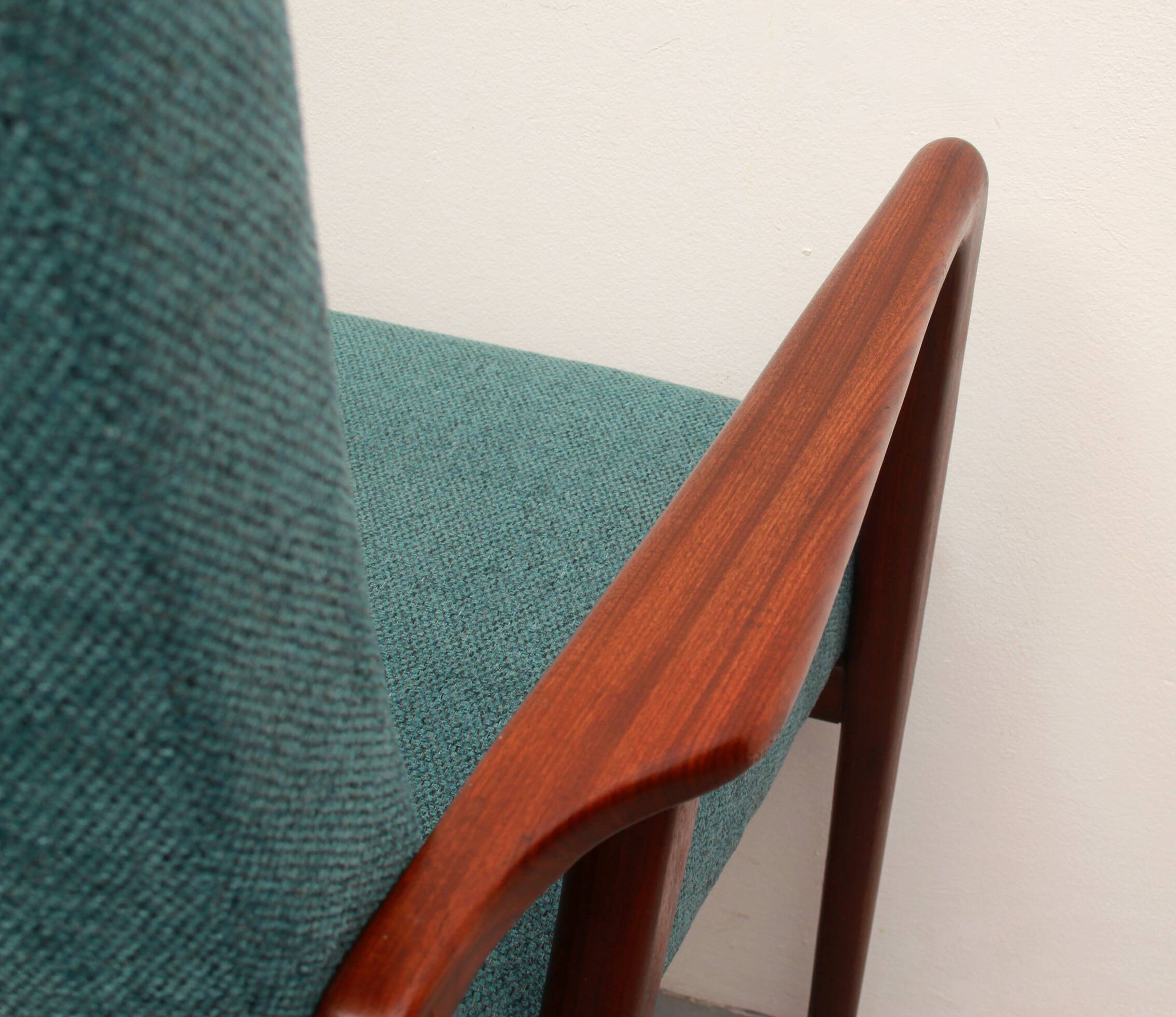 1960s armchair high back in teak, restored